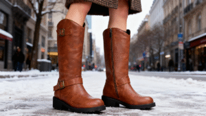 Brown Wide Calf Riding Boots | Plus Size Equestrian Boots with Leather Details