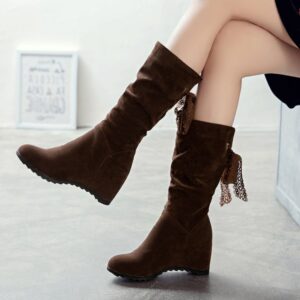 Home 3 Women's Mid Calf Boots with stacked suede design