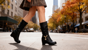 Women's Mid Calf Boots with hidden wedge platform