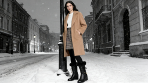 Stylish Women's Snow Boots in a winter setting, showcasing waterproof design