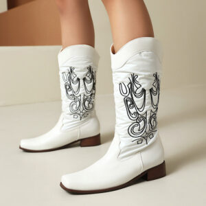 Women's Denim Patchwork Boots